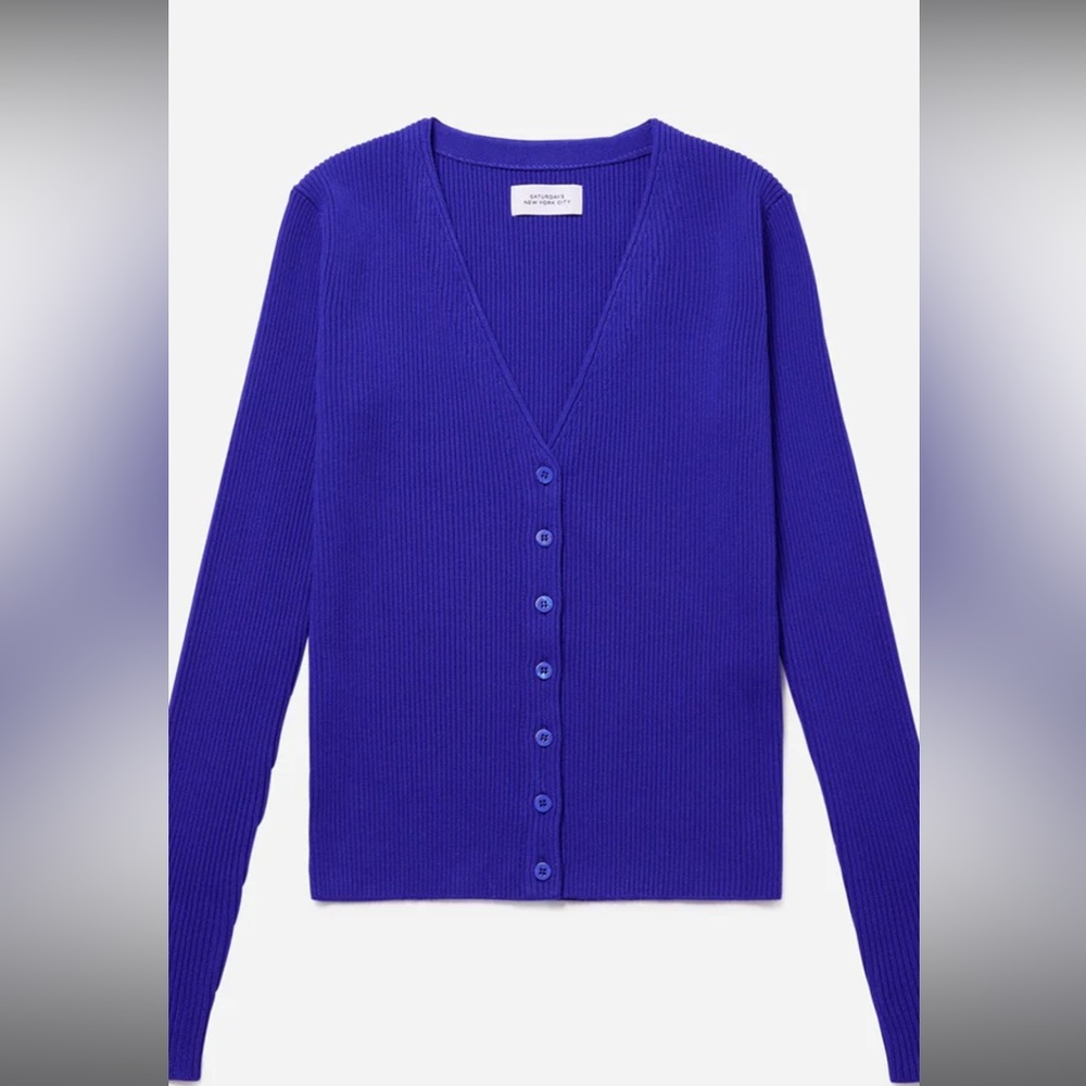 Saturdays NYC Lindsey Rib Knit Cardigan size S